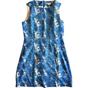V I N T A G E   Mod Blue Floral shift Dress